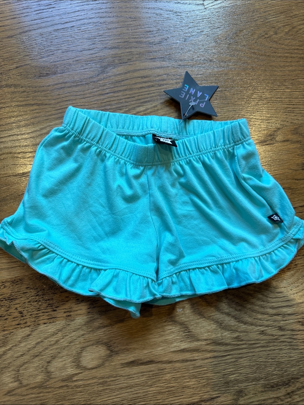 Pixielane Ruffle Hem Aqua Girls Shorts 3T NWT